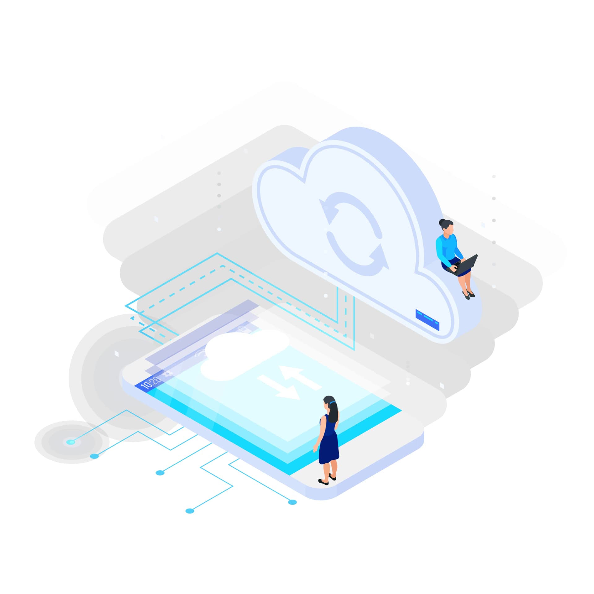 Salesforce and IT cloud illustration